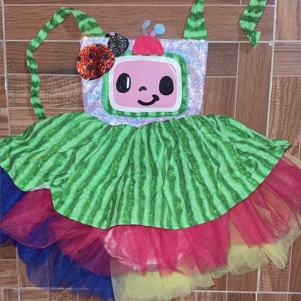 Colorful Kids Dress with TV Character Design